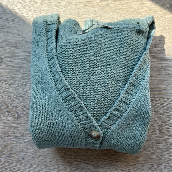 Abercrombie & Fitch Sage Green V-Neck Button Cardigan - Picture 9 of 9